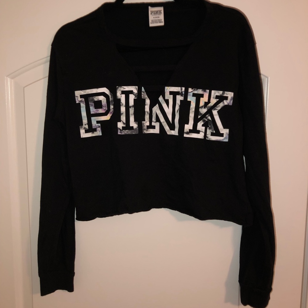 Pink cropped t shirt